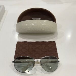 Authentic Coach Metallic Sunglasses with Cream Case